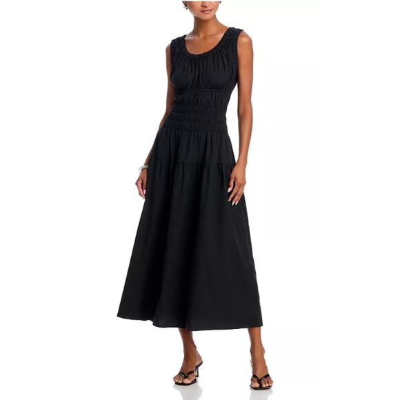 RAILS WOMENS SIZE LARGE ANASTASIA SLEEVELESS TIERED MIDI DRESS BLACK NEW - Picture 1 of 14